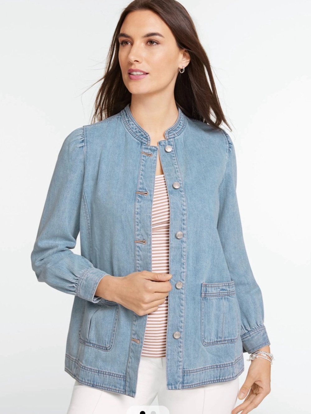 Talbots LUXE INDIGO COTTON DENIM CHORE JACKET